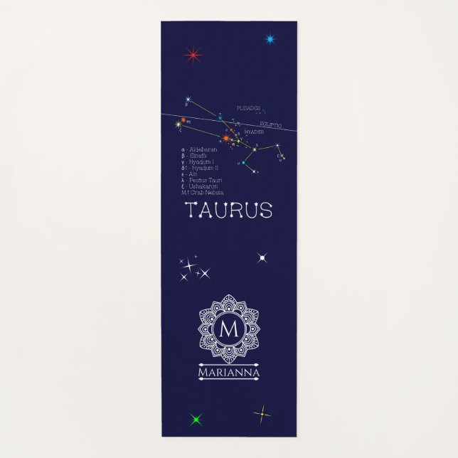 Tapete De Yoga Zodiac Constelação Taurus (Frente)