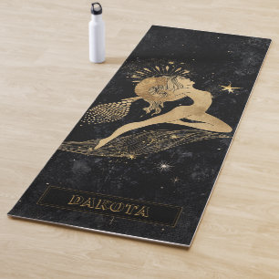 Tapete De Yoga Zodiac Goddese   Astrologia Cósmica Dourada