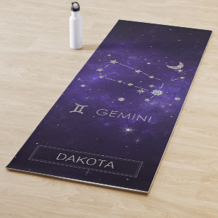 Tapete De Yoga Zodiac Purple Gemini   Astrologia Cósmica Horoscóp