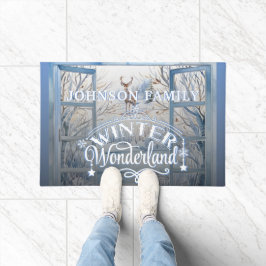 Tapete Decoração da Wonderland de inverno com Aquarela de