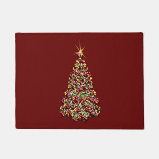 Tapete Decoração de Férias Vermelhas da Árvore de Natal b