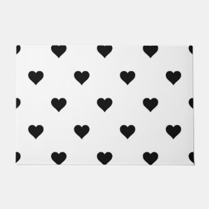 Tapete Decoração Romântica do Coração Negro e Branco para
