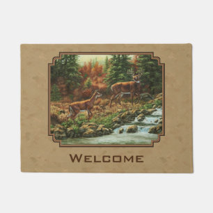 Tapete Deer and Stream Waterfall Tan