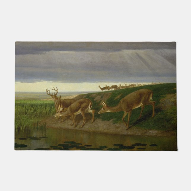 Tapete Deer on the Prairie (por William Holbrook Beard) (Frente)