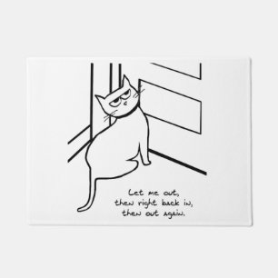 Tapete Deixe o gato sair - presente de gato engraçado pa