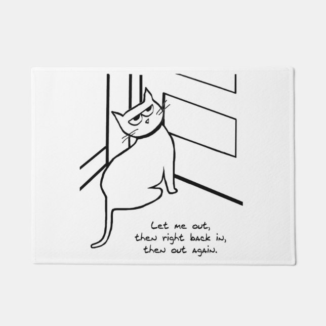 Tapete Deixe o gato sair - presente de gato engraçado par (Frente)