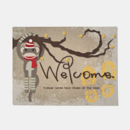 Tapete Deixe seus calçados no macaco da peúga da porta