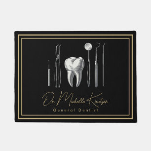 Tapete Dentista Trendst Professional Dental Dourada Porta
