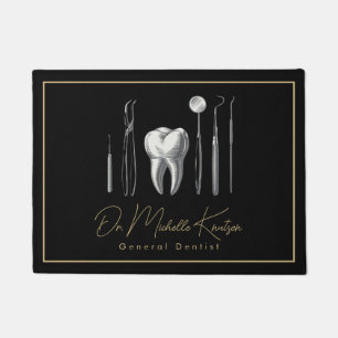 Tapete Dentista Trendst Professional Dental Dourada Porta
