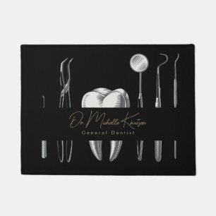 Tapete Dentista Trendst Professional Dental Dourada Porta