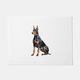 Tapete Desenho a lápis a cores de um Doberman Pinscher. E