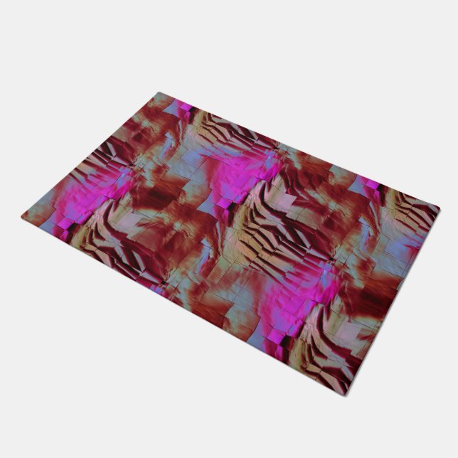 Tapete Desenho abstrato de mosaico a rosa rústico e enfer (Inclinado)