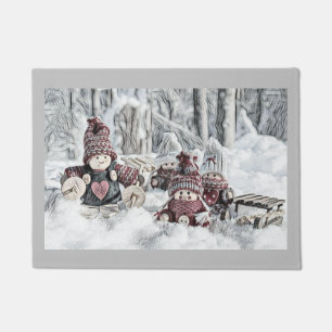 Tapete Desenho dos gnomos num cenário de inverno