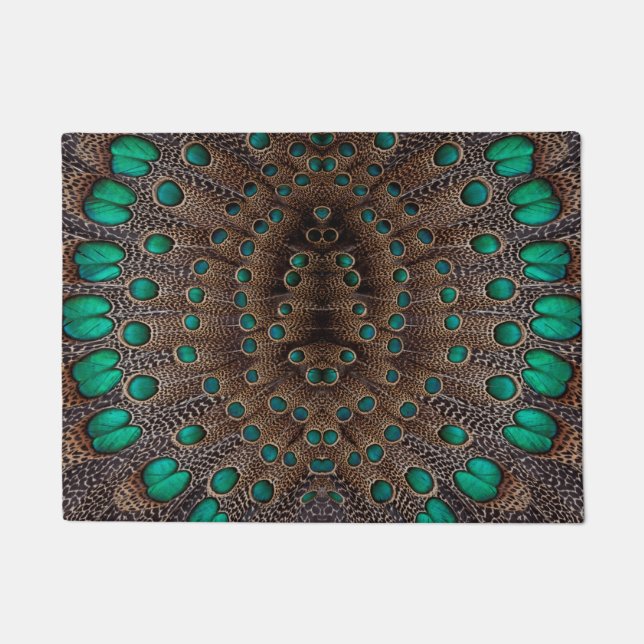 Tapete Desenho Fractal de Pena de Faisão (Frente)