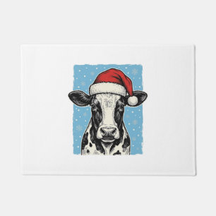 Tapete Desenho Vetorial de Chapéu de Papai Noel de Vaca d
