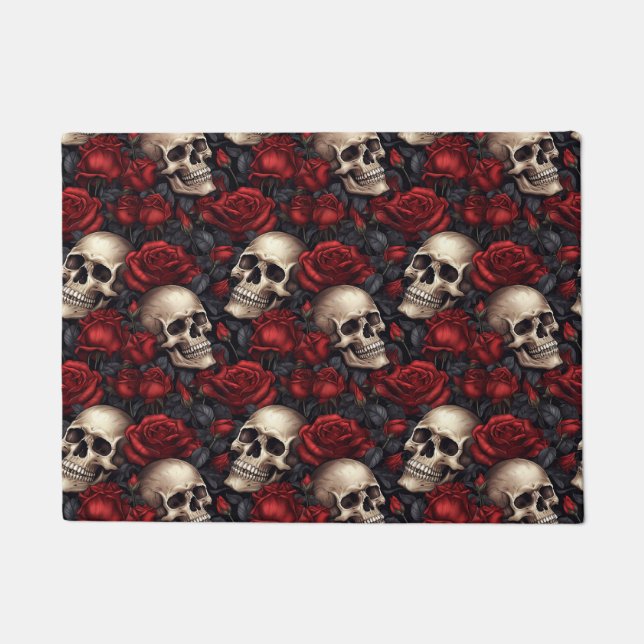 Tapete Design 10 da série Rosa de crânio e (Frente)