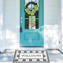 Tapete Design de Azulejo preto e branco sobrenome persona