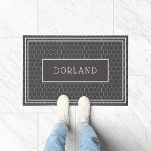 Tapete Design de Azulejo preto e branco sobrenome persona
