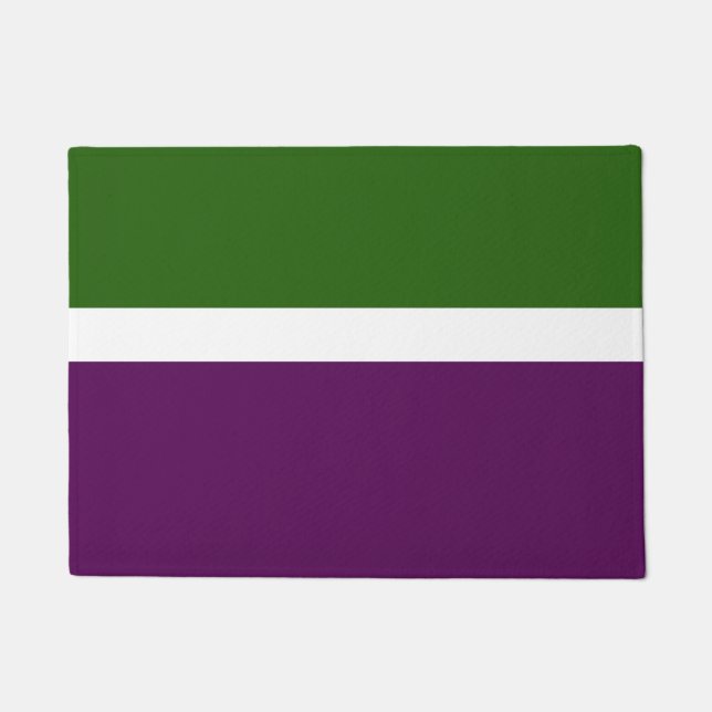 Tapete Design de Bloco de Cor Púrpura, Branco Verde (Frente)