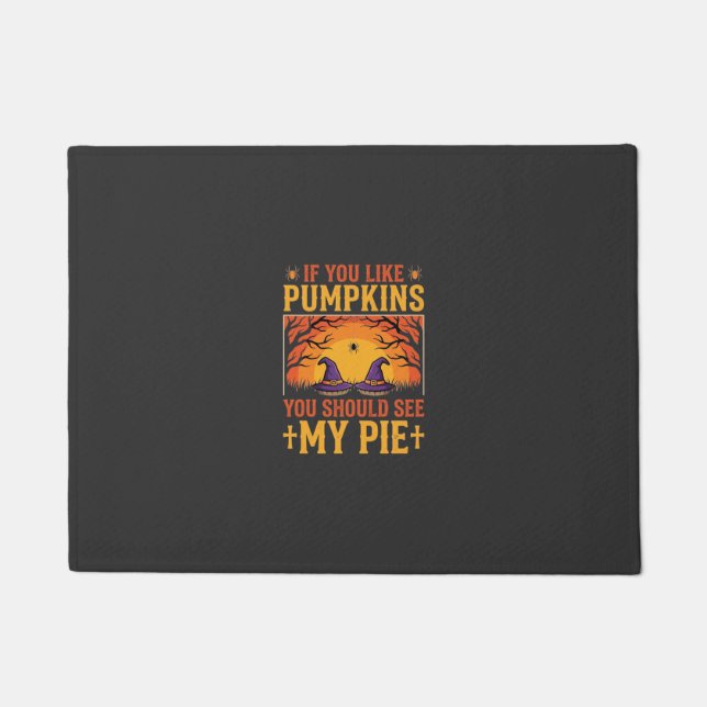 Tapete Design de Bruxa de Torta de Abóbora Engraçado de H (Frente)