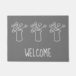 Tapete Design de flor branca e esboço moderno