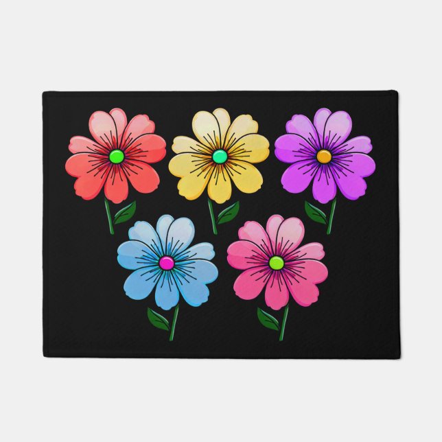 Tapete design de flores de 5 cores (Frente)