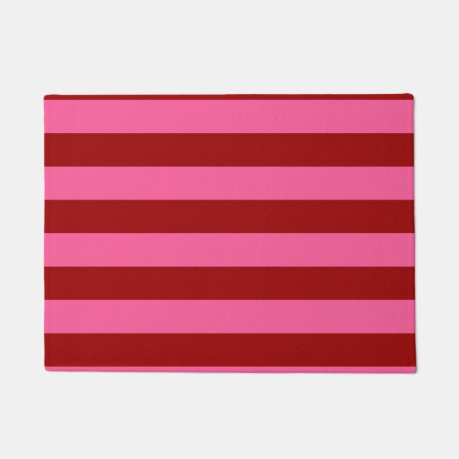 Tapete Design de Listras Rosa Vermelho Marinho (Frente)