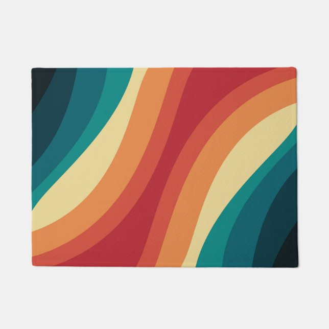 Tapete Design de ondas de estilo retrorreflector multicol (Frente)