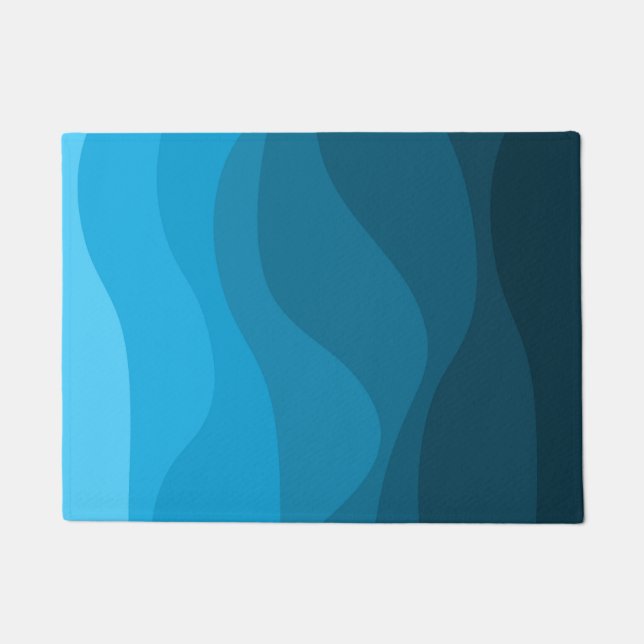Tapete Design de ondas retrógradas de mar azul (Frente)