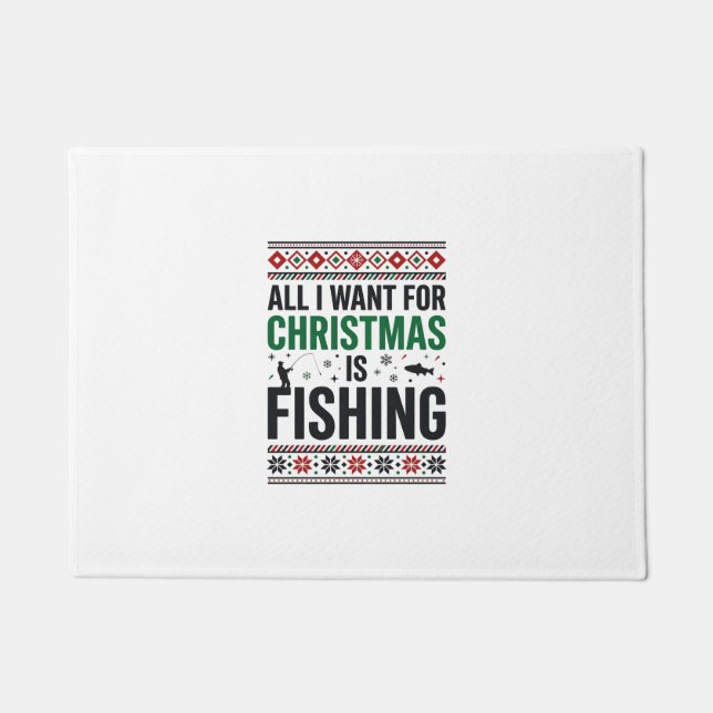 Tapete Design de Suéter Feio de Pesca de Natal (Frente)