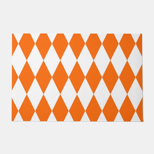 Tapete Design de Verificadores de Ouros Branco Laranja (Frente)
