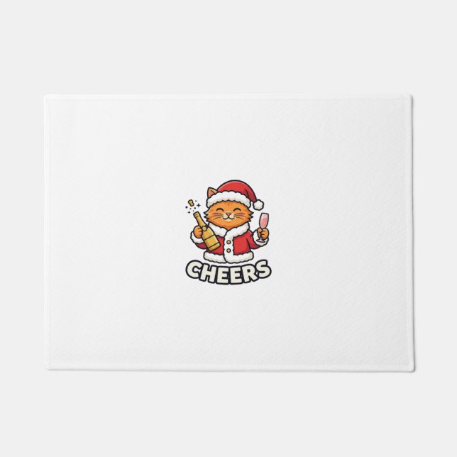 Tapete Design de Vetor de Gato de Natal Alegra (Frente)