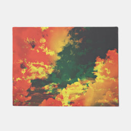 Tapete Design digital abstrato de nuvem vermelha verde