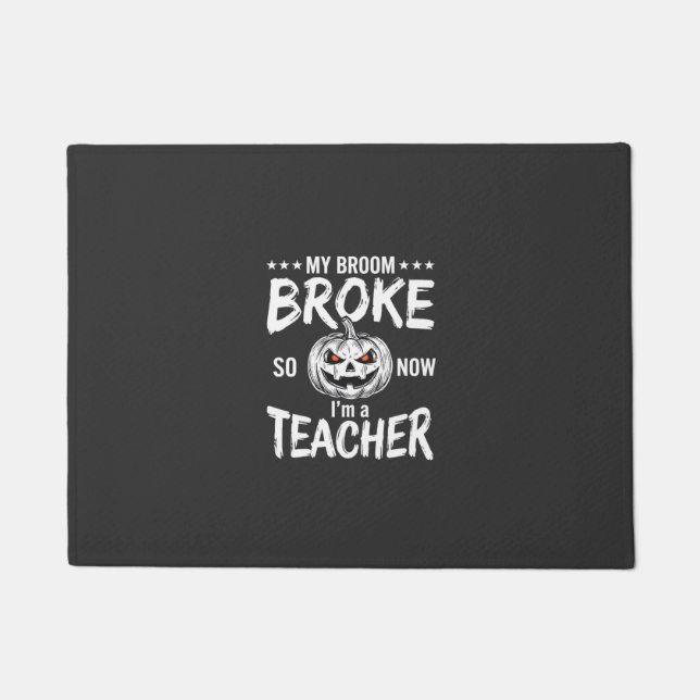 Tapete Design Divertido de Professora de Halloween com Va (Frente)