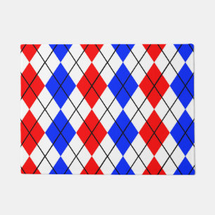 Tapete Design do Padrão de Diamante de Argyle Branco Azul