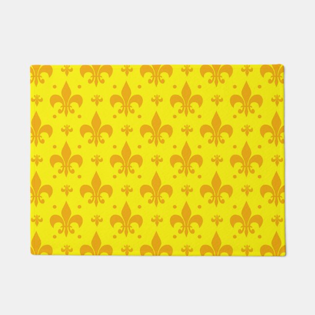 Tapete Design do padrão Fleur-de-lis amarelo (Frente)