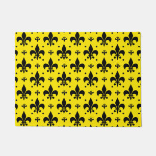 Tapete Design do padrão Fleur-de-lis de fundo amarelo