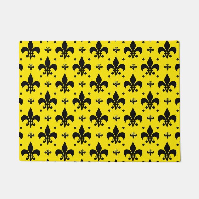 Tapete Design do padrão Fleur-de-lis de fundo amarelo (Frente)