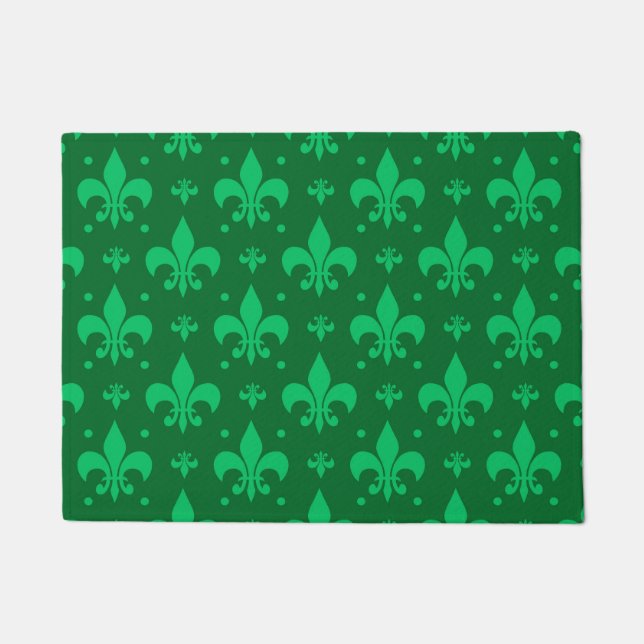 Tapete Design do padrão Fleur-de-lis verde (Frente)