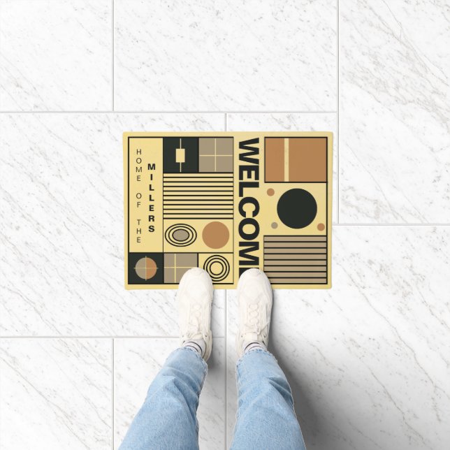 Tapete Design elegante em estilo Bauhaus com nome da famí (Interior)