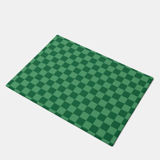 Tapete Design Elegante em Xadrez Verde (Inclinado)