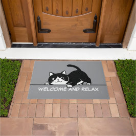Tapete Design Minimalista de Gatinho Fofo - GATO 6 + text
