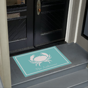 Tapete Design náutica com caranguejo branco no azul-lacr