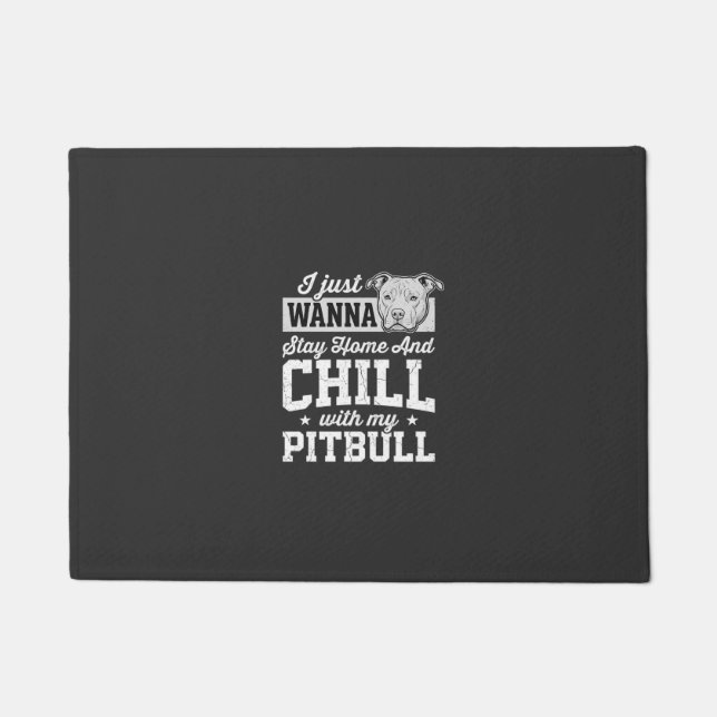 Tapete Design Pitbull Fique em Casa e Relaxe (Frente)