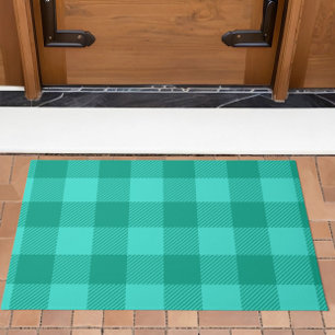 Tapete Design Xadrez Gingham em Azul Verde e Turquesa 