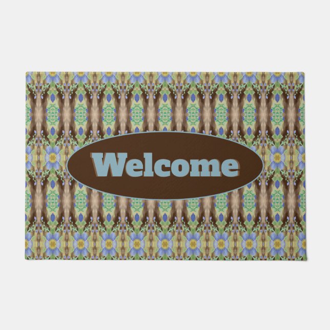 Tapete Designer Floral da Cinza Azul (Frente)