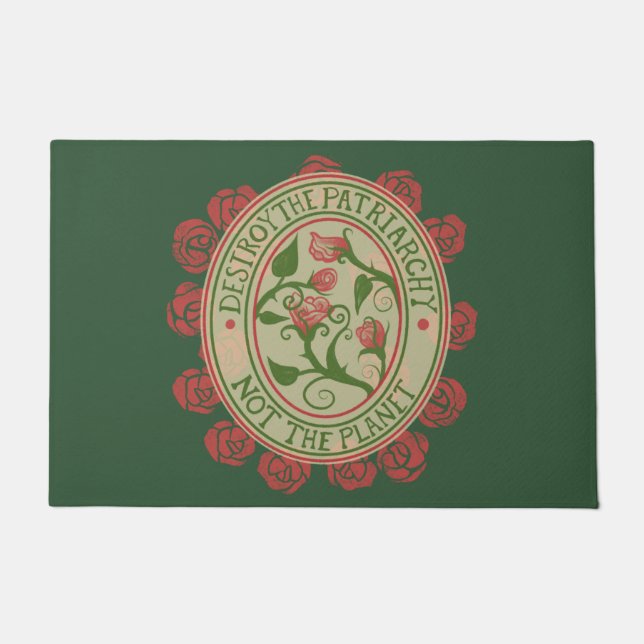 Tapete Destrua o patriarcado e não o planeta Feminista (Frente)
