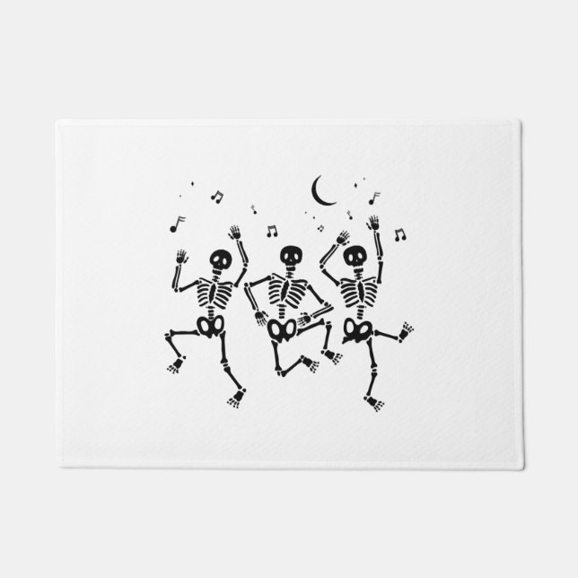 Tapete Dia de as Bruxas engraçado Dançando esqueletos Fel (Frente)