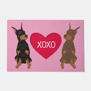 Tapete Dia de os namorados Doberman Pinscher