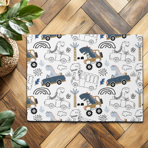 Tapete Dinossauros Amigáveis no Padrão de Carros